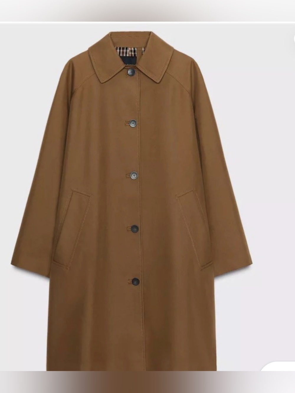 Zara Midi Trench Coat in Dark Camel